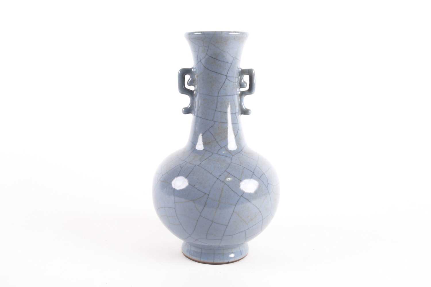 Lot 32 - A Chinese porcelain twin handle vase, with a...