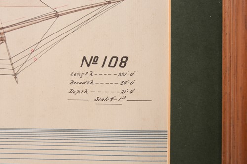 Lot 204 - Two Harland and Wolff rigging plans (reprints)...