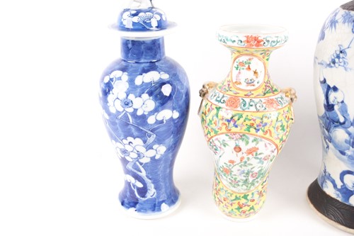 Lot 141 - A collection of four Chinese porcelain vases...
