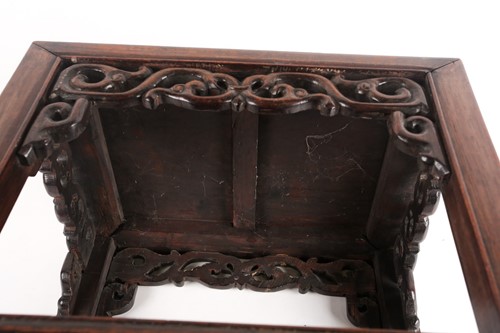Lot 100 - A Chinese hongmu official tea table, 19th...