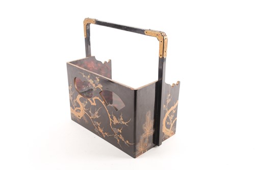 Lot 77 - A Japanese lacquered tea ceremony portable...
