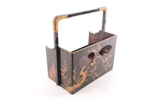 Lot 77 - A Japanese lacquered tea ceremony portable...