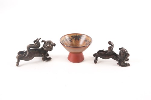 Lot 144 - Two Chinese bronze shi shi, possibly late Ming,...