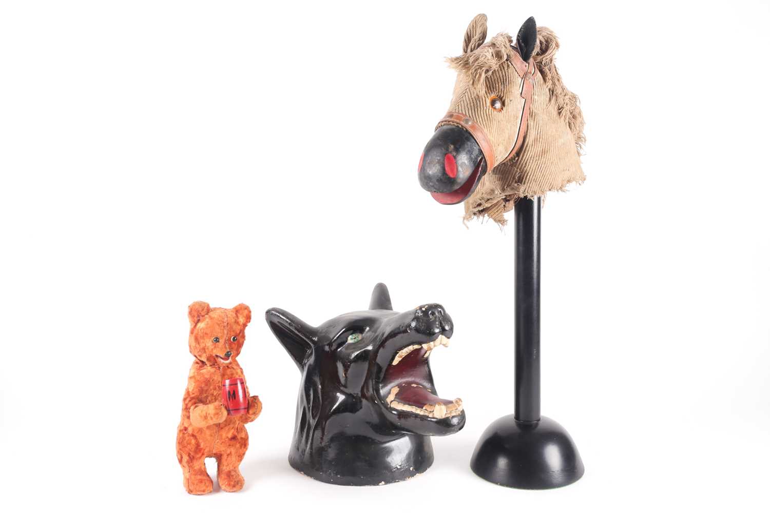Lot 29 - A mid-20th-century child's toy horse's head,...
