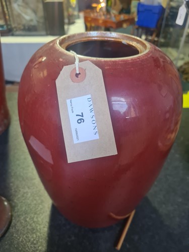 Lot 76 - A Chinese sang de boeuf porcelain vase and...
