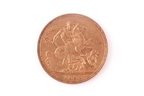 Lot 376 - A full sovereign dated 1892.