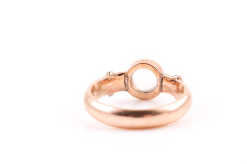 Lot 126 - A 9ct yellow gold and moonstone ring, rubover...