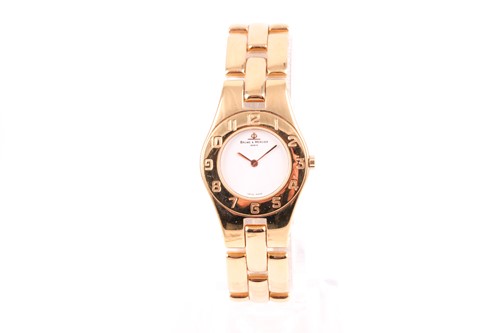 Lot 638 - A Baume & Mercier gold plated quartz ladies...