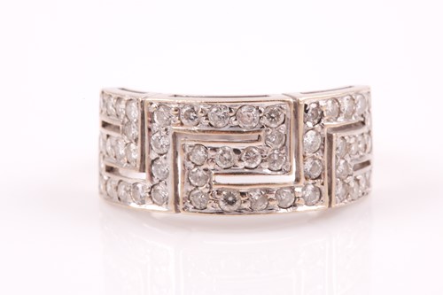 Lot 40 - An 18ct white gold and diamond set ring, in a...