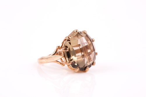 Lot 51 - A 9ct yellow gold and citrine ring, set with a...