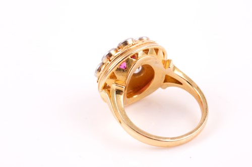 Lot 142 - An 18ct yellow gold, diamond and sapphire...