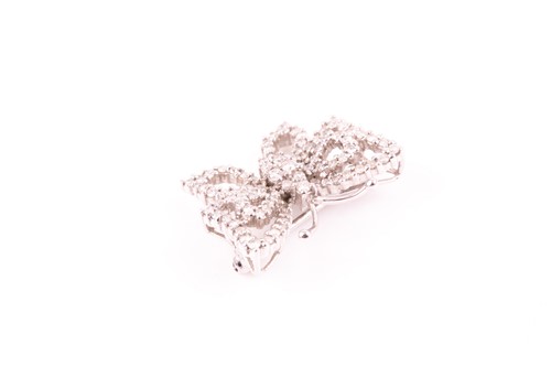 Lot 35 - An 18ct white gold and diamond butterfly...