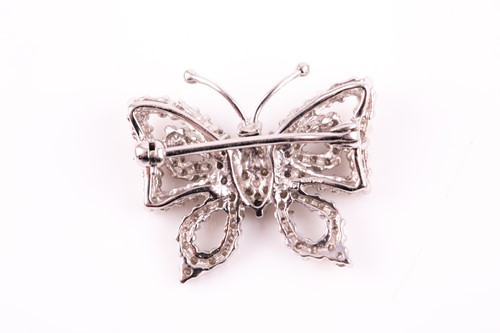 Lot 35 - An 18ct white gold and diamond butterfly...