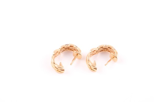 Lot 64 - A pair of 18ct yellow gold and diamond...