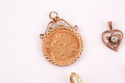 Lot 11 - A half sovereign pendant, the coin dated 1982,...