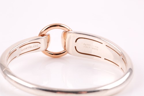Lot 329 - Mont Blanc. A silver and rose gold bangle and...