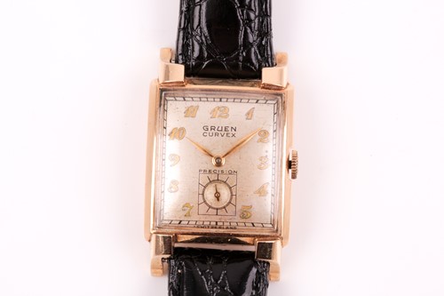 Lot 607 - Gruen. A gentleman's gold curvex wristwatch,...