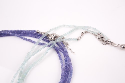 Lot 106 - An unusual tanzanite beaded necklace,...