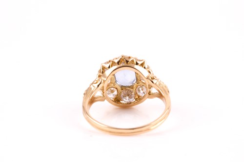 Lot 270 - An 18ct yellow gold, diamond, and sapphire...