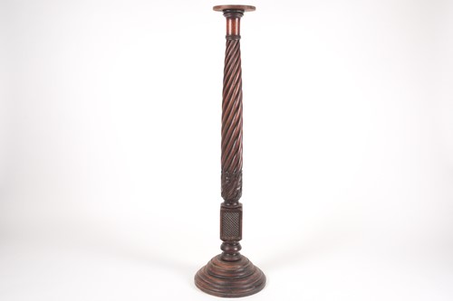 Lot 87 - A George IV carved and turned bedpost torchere...