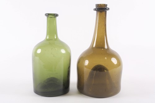 Lot 432 - An 18th-century high punted green glass wine...