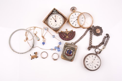 Lot 488 - A group of costume jewellery and watches, to...