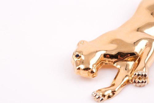 Lot 461 - A Cartier-style stylised panther brooch; with...