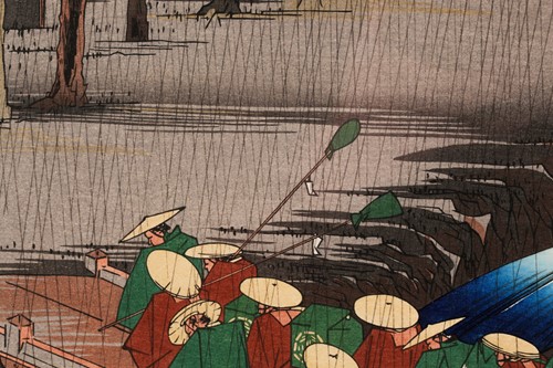 Lot 115 - Ando Hiroshige (1797 - 1858), Spring Rain at...