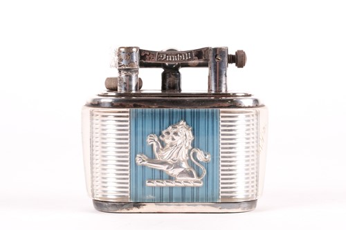 Lot 383 - A Lucas Dunhill silver plated table lighter,...