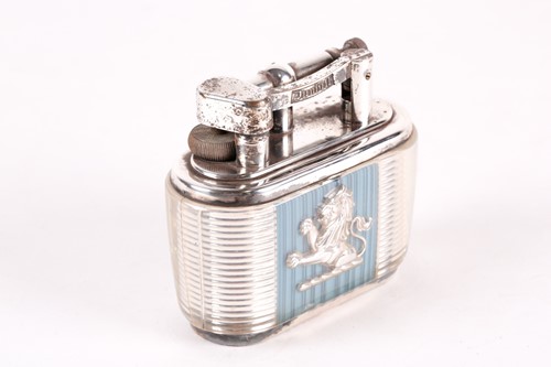 Lot 383 - A Lucas Dunhill silver plated table lighter,...