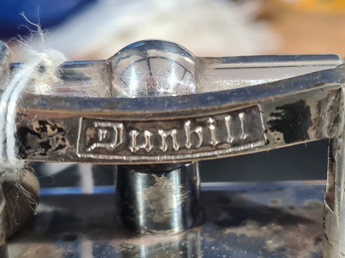 Lot 383 - A Lucas Dunhill silver plated table lighter,...