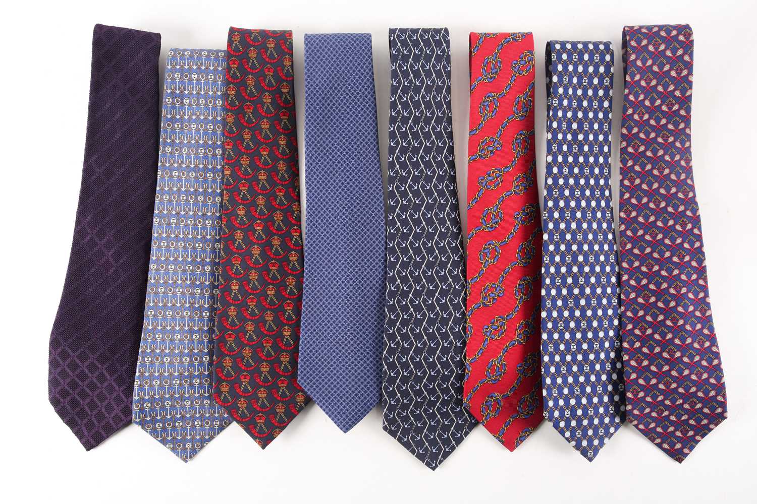 Lot 522 - A collection of eight Chanel ties of varying