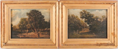 Lot 6 - 19th-century school, two small oils on boards,...