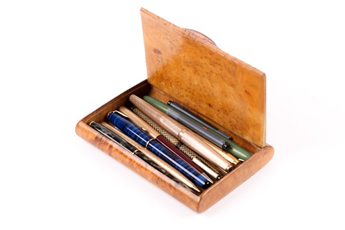 Lot 336 - A Parker fountain pen in 9ct gold case, with...