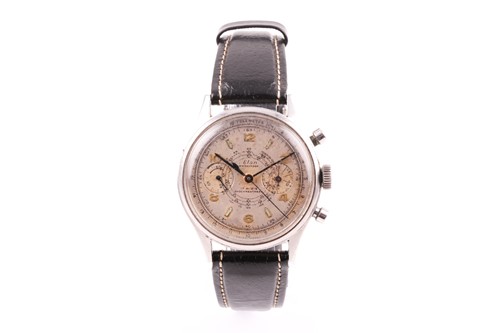 Lot 659 - An Elan stainless steel mechanical chronograph...