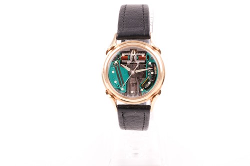 Lot 657 - A Bulova Accutron 14k gold cased electronic...