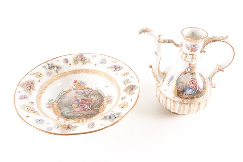 Lot 436 - A Meissen porcelain Eastern style ewer and...