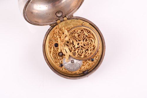 Lot 672 - A Georgian silver pair-cased pocket watch by...