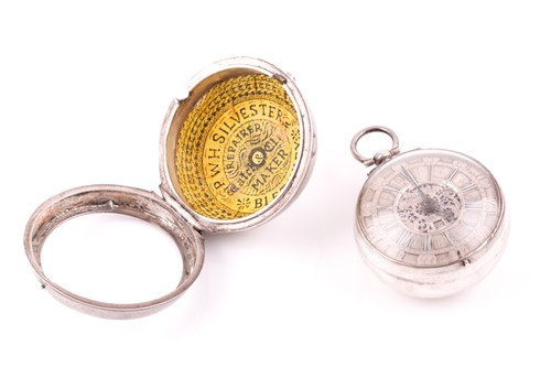 Lot 672 - A Georgian silver pair-cased pocket watch by...