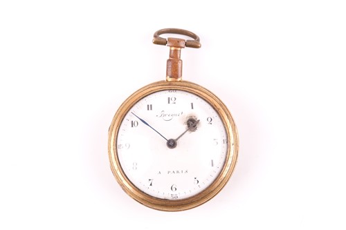 Lot 662 - A Breguet of Paris brass-cased pocket watch,...