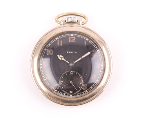 Lot 608 - A WWII era Zenith German military pocket watch,...