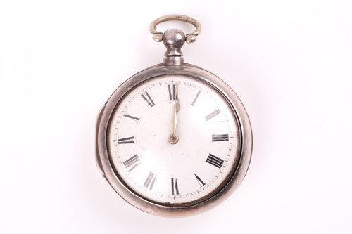 Lot 606 - A George IV silver pair-cased pocket watch, by...