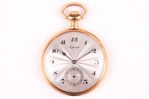 Lot 667 - An Asprey 18ct yellow gold open-faced pocket...