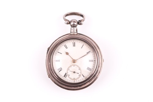 Lot 649 - A George V silver pair-cased pocket watch,...