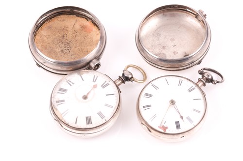 Lot 611 - Two Regency silver pair-cased pocket watches,...