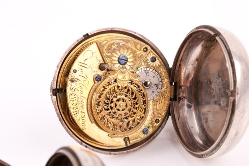 Lot 611 - Two Regency silver pair-cased pocket watches,...