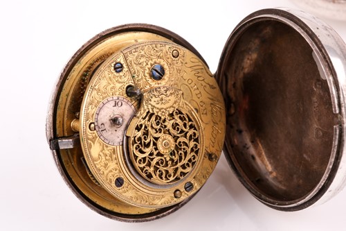 Lot 611 - Two Regency silver pair-cased pocket watches,...