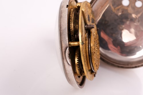Lot 611 - Two Regency silver pair-cased pocket watches,...
