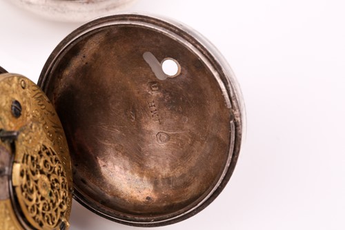 Lot 611 - Two Regency silver pair-cased pocket watches,...