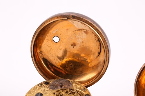 Lot 646 - Two Georgian pair cased pocket watches, one by...